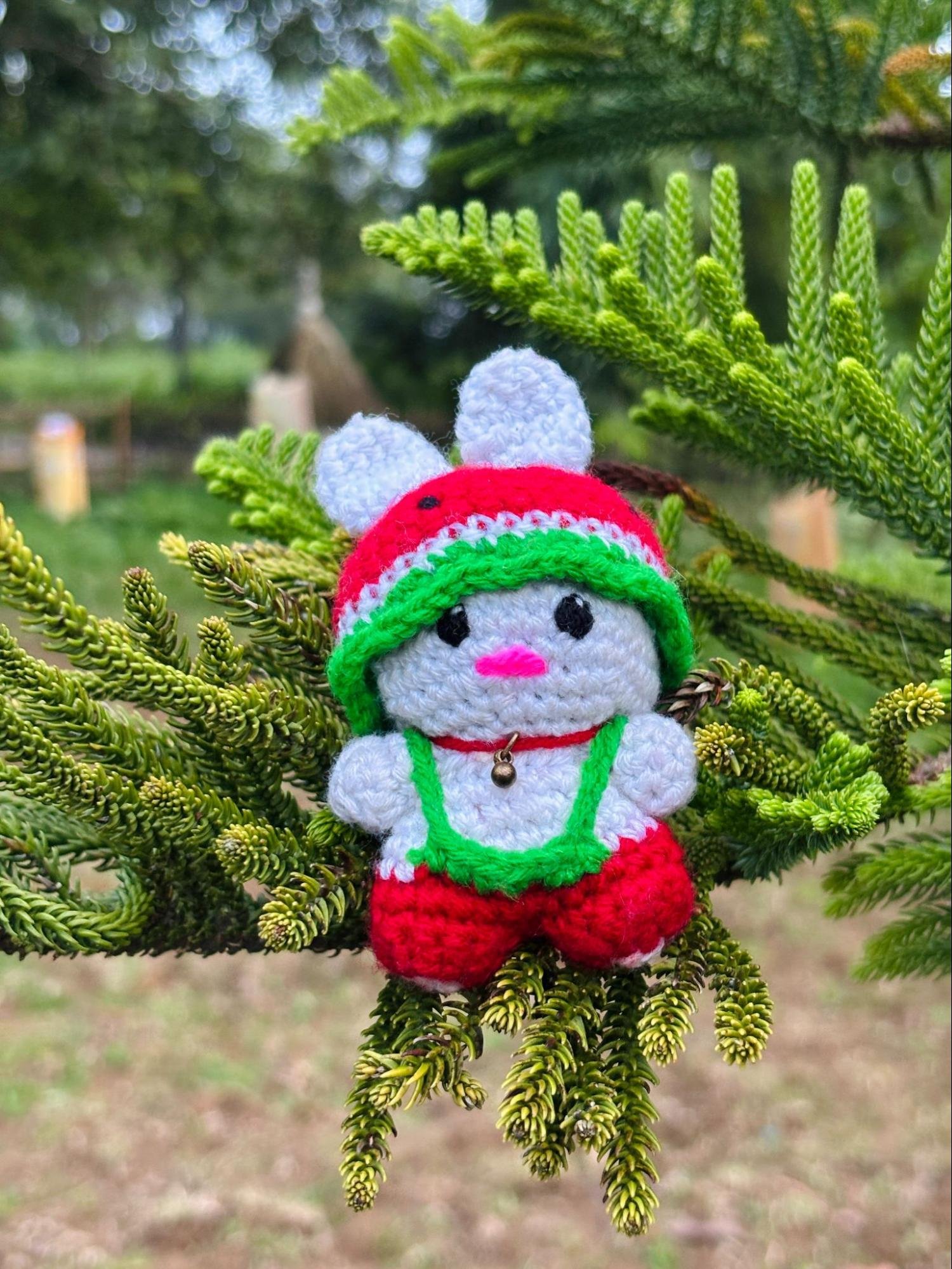 Handcrafted crochet bunny made by a community artisan
