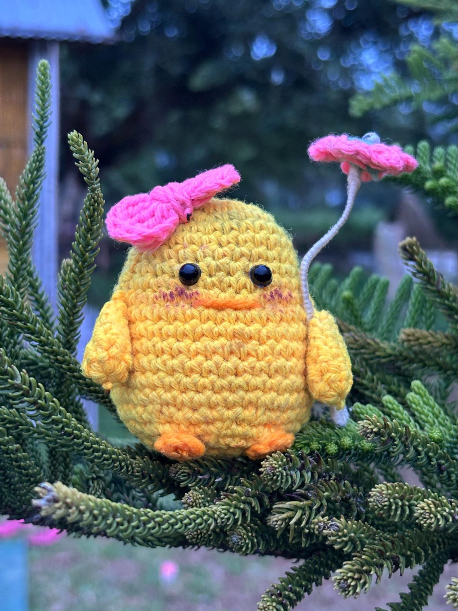 Handcrafted crochet duck made by a community artisan